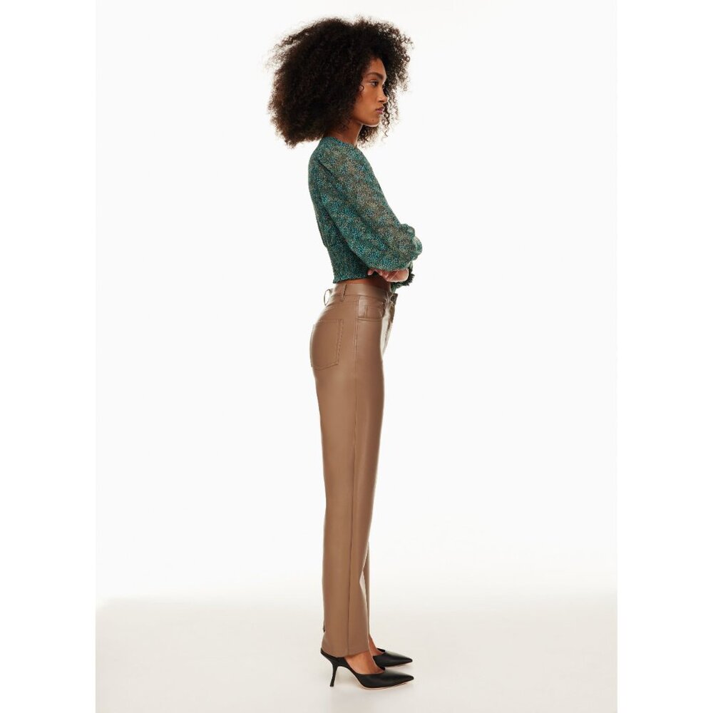 Aritzia Wilfred The Melina™ Faux Leather Straight Pant in Constant Camel 4 - Picture 3 of 9